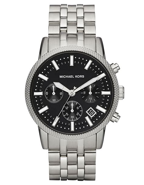 michael kors silver tone scout watch men|michael kors watches men.